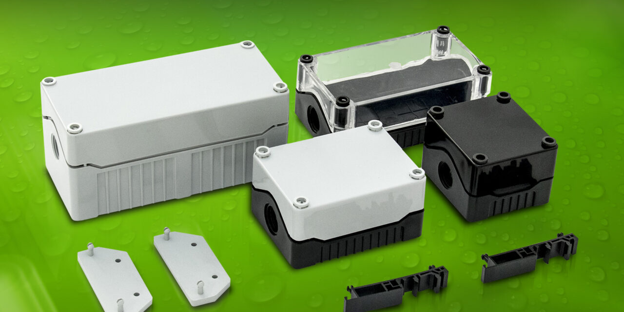 Keeping the elements out and protecting components – sealed B0 IP67 Series enclosures from BCL hold PCBs vertically or horizontally