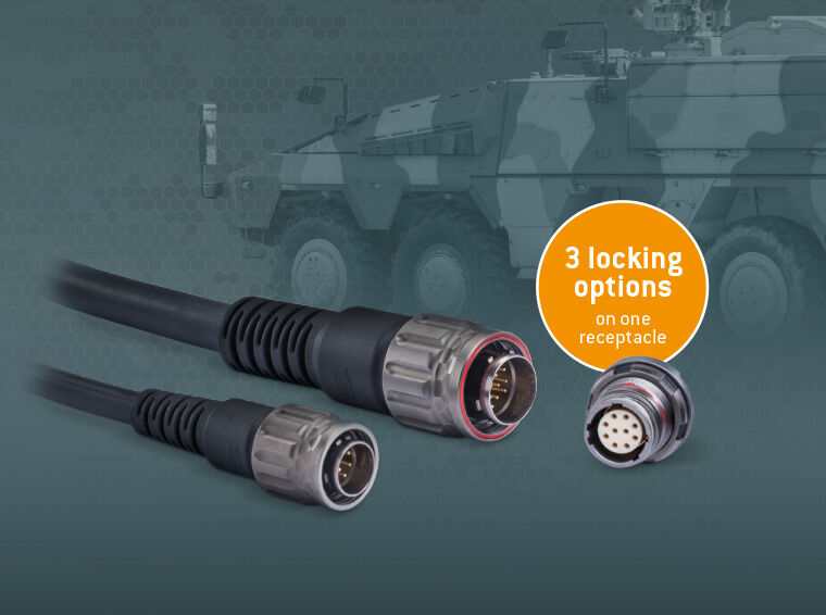 A new addition to the Advanced Military Connector range, the AMC® Series T offers three locking variants in one connector