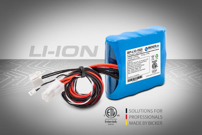 Li-Ion battery pack with IEC/EN/UL 62133-2 for demanding industrial and medical applications
